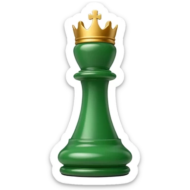 green chess piece queen sticker