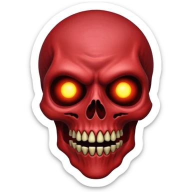 Cursed Crimson Satanic Moon Spooky Eerie Ghostly Spectral Zombiefied Skeletal Monsterous Creature Face sticker