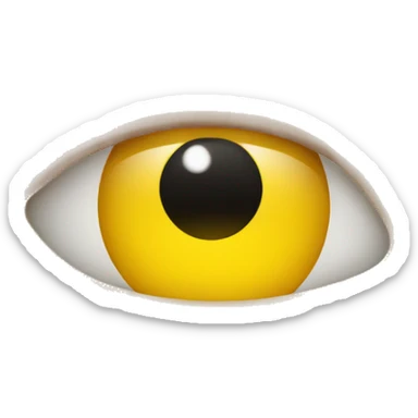 Classic yellow Emoji putting Contact Lens in his eye sticker