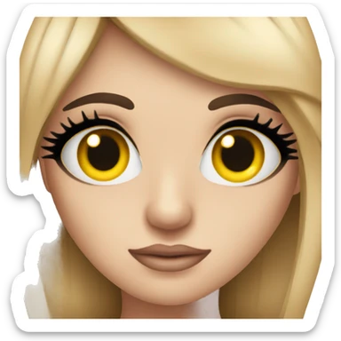  eyes with fake lashes  sticker