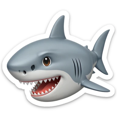 can you make me a shark emoji that’s sighing with a sweat mark sticker