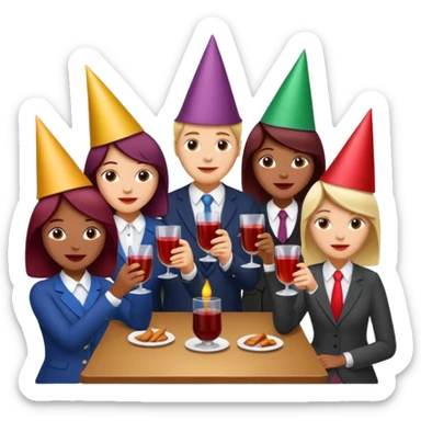 mulled wine party at work sticker