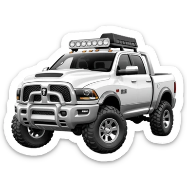 White 2025 Ram off-road truck  sticker