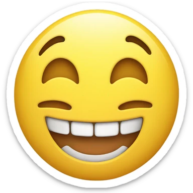 smiling emoji with yellow bone in its mouth sticker