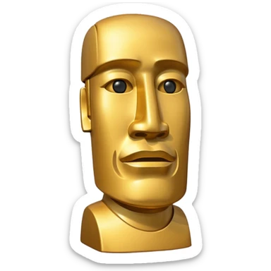 Golden Moai Slightly sideways view sticker