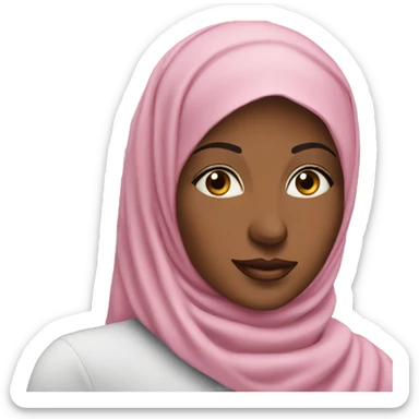 Woman in pink hijab on a cruise ship fair skin sticker
