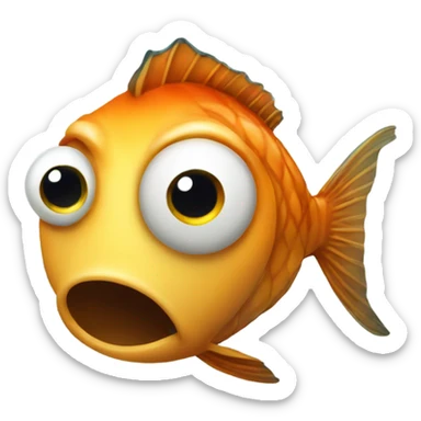 Baffled fish sticker