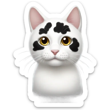 White cat with black spots sticker