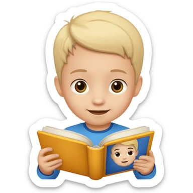 Child + picture book, Library Visitor. sticker