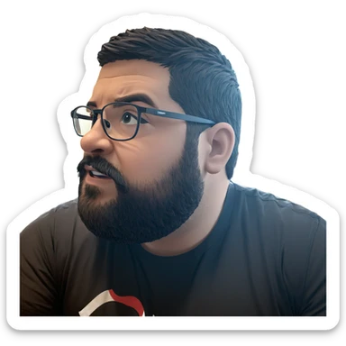 portrait of a bearded man sticker