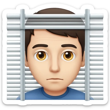 Male peeking behind the blinds  sticker