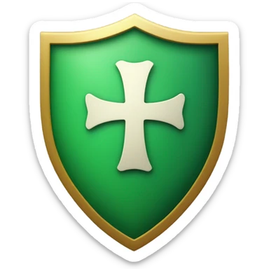 Create an emoji of a green scalloped shield that has check mark in the center sticker