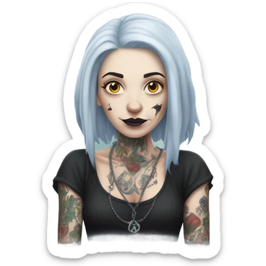 Pale Witch with lots of tattoos sticker