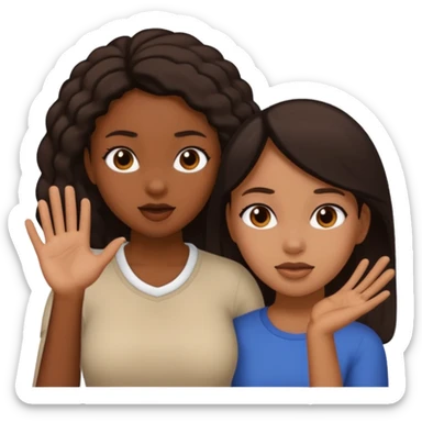 Black girl slapping another black girl  sticker