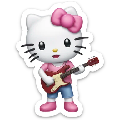 Hello kitty playing holf sticker