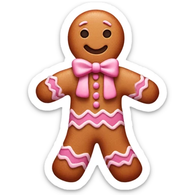 Pink Gingerbread man sticker
