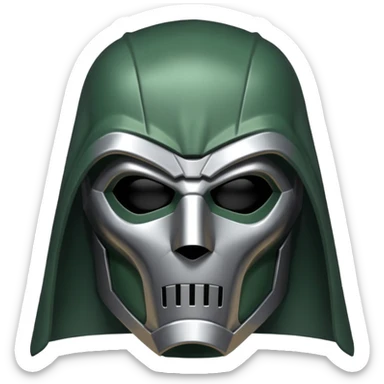 Doctor Doom silver mask sticker