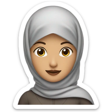 Arabic woman with a hijab who use an IPad sticker