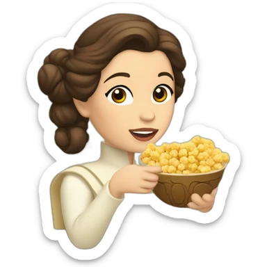 princesa leia comiendo palomitas sticker