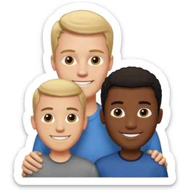 Tall white guy with tiny black guy sticker