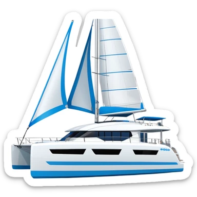 make a 50ft catamaran lagoon styled faceing to the right  sticker