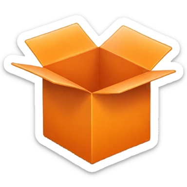 Open orange color box  sticker