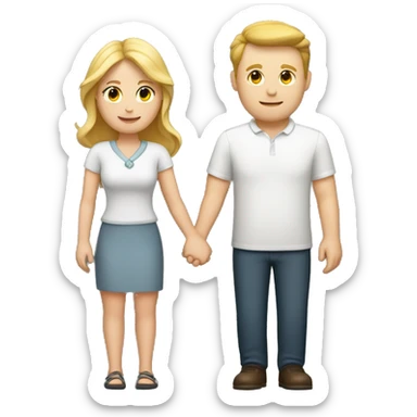one white woman and one white man holding hands sticker