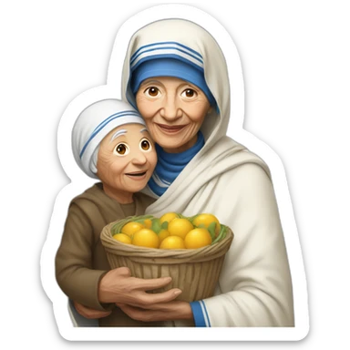 Mother theresa with mano cornuta sticker