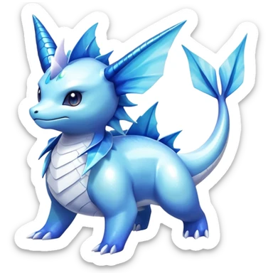 Shiny iridescent Vaporeon-Latios-Lugia-Suicune-fakemon-hybrid sticker