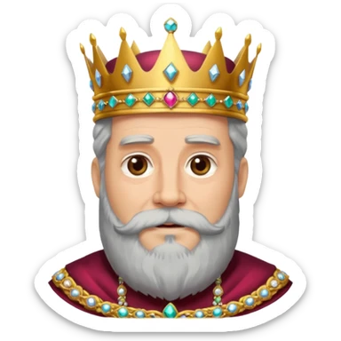 Bearded King, Old king with long gray beard and jeweled crown.
 sticker