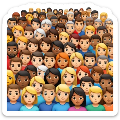 A million people in a crowded room sticker