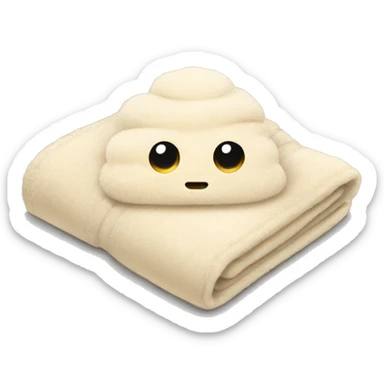 Folded fuzzy cream blanket sticker
