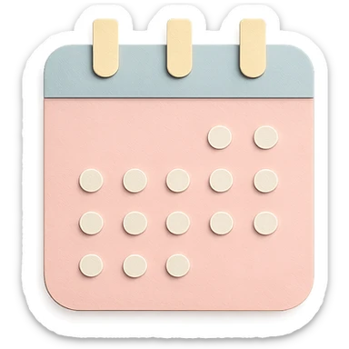 soft pastel cozy calendar box with rounded corners for bullet journal sticker