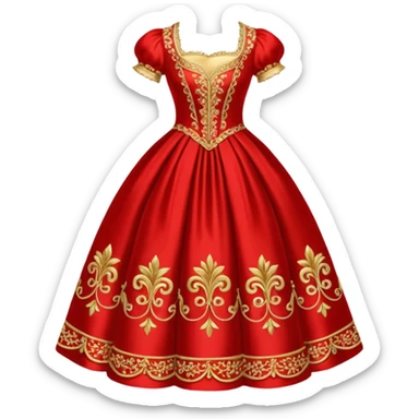 rococó dress rojo con dorado sticker