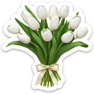white tulips bouquet sticker