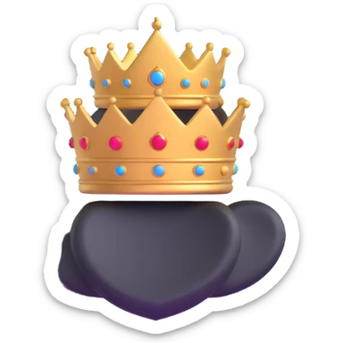 White circular emblem with crown sticker