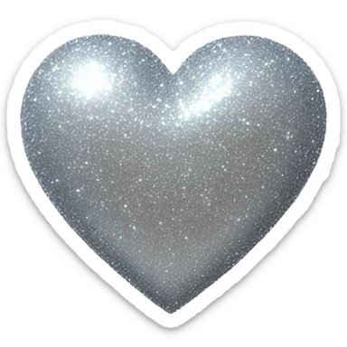 Silver sparkly heart  sticker
