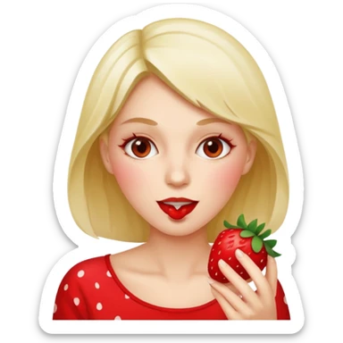 the woman eating strawberries
 sticker
