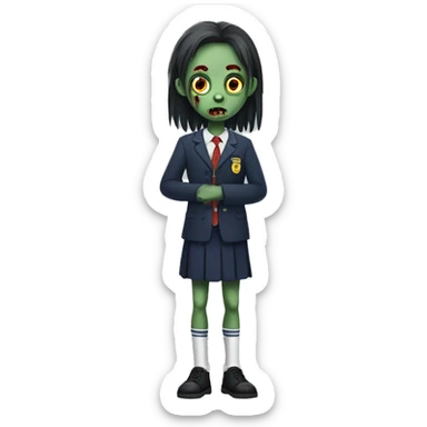 A Zombi In A School Uniform. (Full Body)  sticker