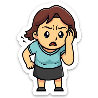 angry and sad crying woman who avoid the communication sticker