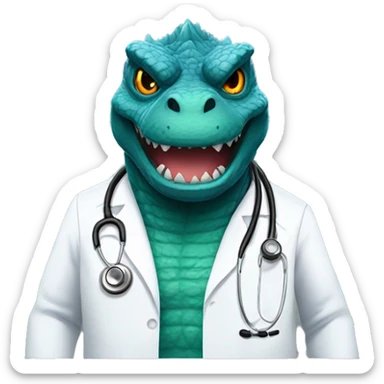 Godzilla dressed as a doctor  sticker