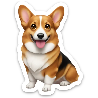 Pembroke welsh corgi celebrates thanksgiving  sticker
