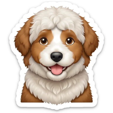 cute bernedoodle with no bottom front teeth sticker