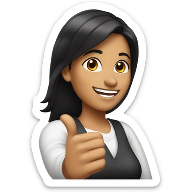Black haired woman giving thumbs up sticker