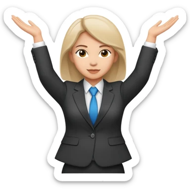 Female accountant spreading arms to the sides sticker