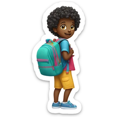 black baby walking to daycare sticker