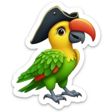 Pirate parrot sticker