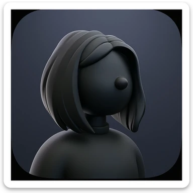 avatar monochrome black default 3d sticker