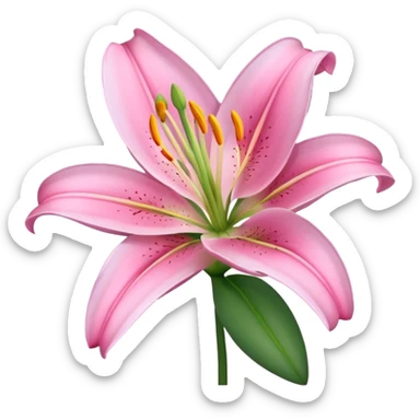 Aesthetic pink lily sticker