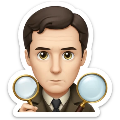 sherlock holmesholding magnifying glass sticker